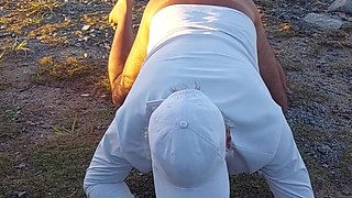 Naked ladysilva in public showing off her tanned ass
