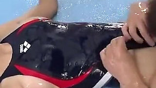 Oiled Girl Has Sex in the Swimming Pool