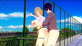 He fucks this girlfriend on the roof of the college