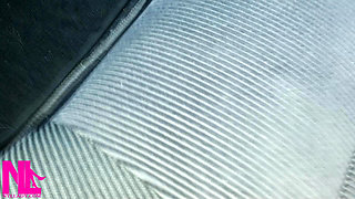 Revving and Crazy Pedal Pumping in White Stockings and White High Peeptoed Heeled Sandals