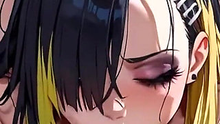 Anime Ai a Goth Girl Gives Her Boyfriend a Blowjob