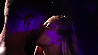 Blonde tight pussy babe solo fingering in glamour solo