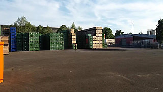 Granny Walking Outside in Black Leggins