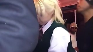 Blonde Cornered By Asians