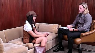 Sloppy balls deep blowing of therapy doctor for confidence