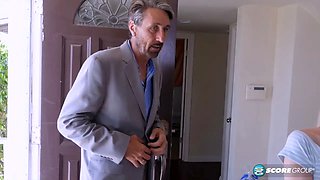 Tiny Chanel Shortcake Takes on an Older Man's Big Cock