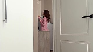 My horny stepsister seduces me with her huge boobs and asks me for a quick fuck