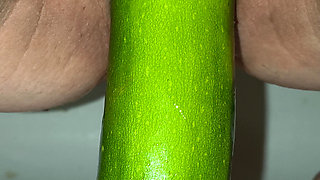 She wanted her tight pussy to play with cucumber and fuck