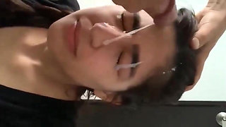 Desi BF Cum on Her Cute and Innocent Girlfriends Face Fuck