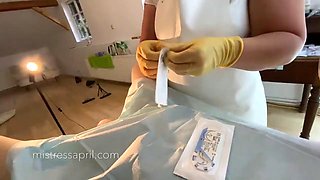 Dominatrix mistress April - clinical cock stitching