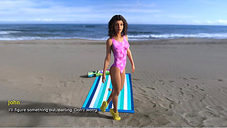 My Hotwife - Gameplay - Roleplay - Nudist Beach,gym Visit