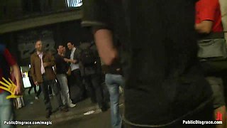 Euro babe fucked in the van in public