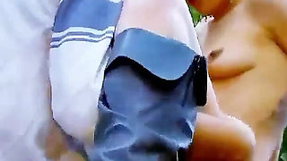 Guy fucks his skinny girlfriend Zoe Nil in the woods and gives her cumshot.