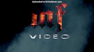 Glamorous brunette enjoys passionate lesbian foot domination with bondage