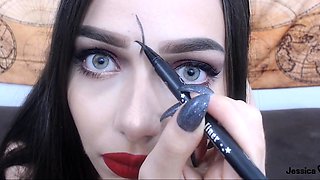 Busty brunette babe tease you with her big boobs