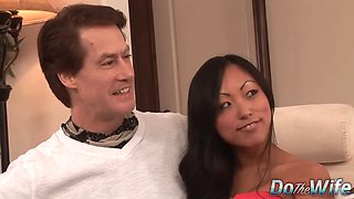 Asian Wife Gaia Is Left with a Creampie After Cuckolding Experience
