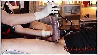 Extreme Estim Femdom Milking Nurse With A 18 Inch Sound, E-stim & Maximum Limits Cock Pumping