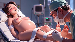 Naughty Doctor Sucking Pregnant Patient Toes in Surgery