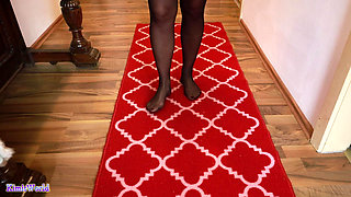 Asmr Nylon Walking on Carpet - Sheer Stockings Feet and Soft Footstep Sounds