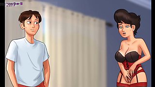 Helen's new corset in the summertime saga - gameplay action