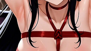 Albedo Succubus Solo Shibari Suspension Wet Pussy Squirt Milk Overflow Self Pleasure Fantasy