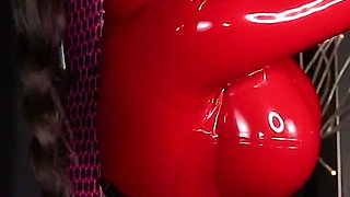Cristal Kinky Red Rubber Doll Milkingtable Blowjob and Handjob