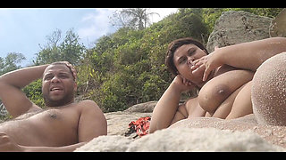 Aprico Nudist Beach Showing off My Big Pussy and Everyone Staring