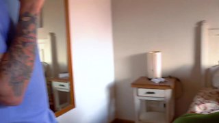 Horny babe gets fucked by her horny boyfriend and his stepdad