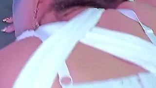 Halloween Party Leaves Gina Wrapped in Bandages and Full of Cum