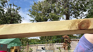 Naked Woodworking in My Shared Access, Very Overlooked Garden That 5 Sets of Neighbours Can See Into!