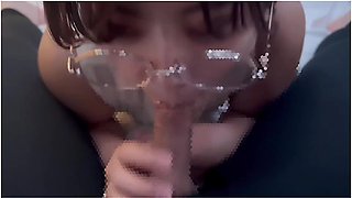 Girl With Glasses Doing A Blowjob While Making Erotic Sounds And Getting A Lot Of Sperm