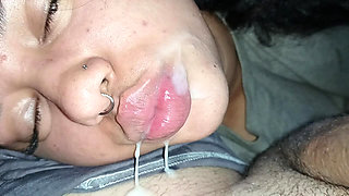 SO GREEDY, SHE GOES TO THE BALLS OF THE CUCKOLD, LICKING AND FUCKING EVERYTHING