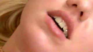 Sweet blonde teen anally pounded and creampied on the bed