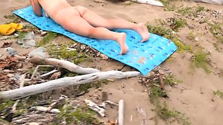 Stranger Cocks Off Publicly for Wife Before Pounding Her on Beach