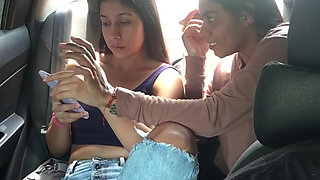 girls with orgasms screaming with excitement in the uber