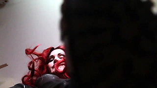 Redhead Italian mistress in black boots humiliates you