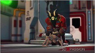 Alien Monster Fucks Hard A Young Blonde In The Sci-fi Lab