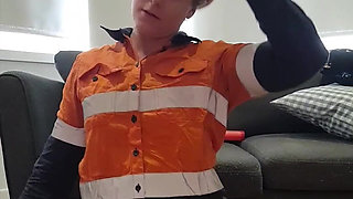 Nude /finger Bash Sexy Strip in My Hi Vis Work Wear and Hard Hat. I'm I Naughty Tradie Girl. String Down Nude Where I Finger Mys
