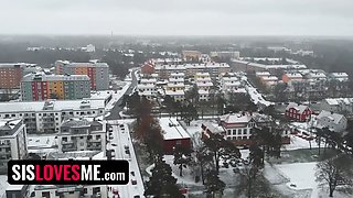 The finest thing you'll witness today - step sisters gooning on step bro's big large cock