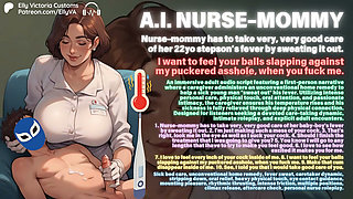 Ai Step-mommy Nurse Femdom Audio Caption Asmr: I Have to Take Good Care of My Baby-boy's Fever by Sweating It Out