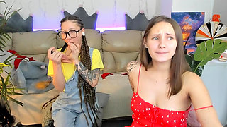 2 whores had a job interview over a video call and began to undress to pass it