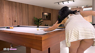 I play pool with my stepbrother and end up losing my pussy - Iris Rodriguez and Danner Mendez