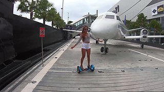 Hoverboard fun with big ass Thai GF and horny sex once home