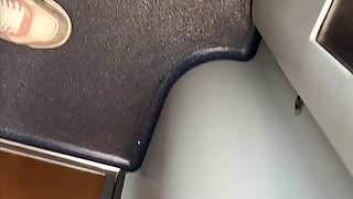 Crazy Risky Handjob in the Train and Left a Surprise on the Seat
