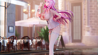 [mmd] Lingyuan - Comfortable Thing Milk Chain Tight Miniskirt White Silk Leg Rings