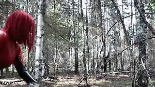 Latex Fetish Play with Rubber Doll