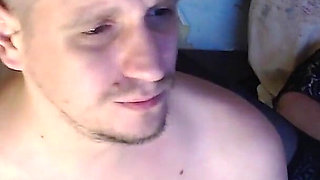 Chubby Girl Takes the Sex Machine While He Kisses Her Mouth