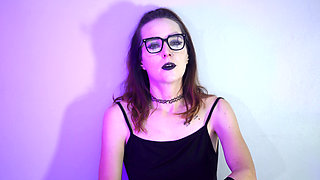Goth Girl Smoking in Fishnets