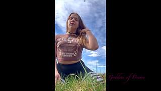 Girl Shows Her Tits and Pussy Outdoors
