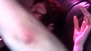 Skinny Brunette Stretched Wide in Intense Group Fisting Session